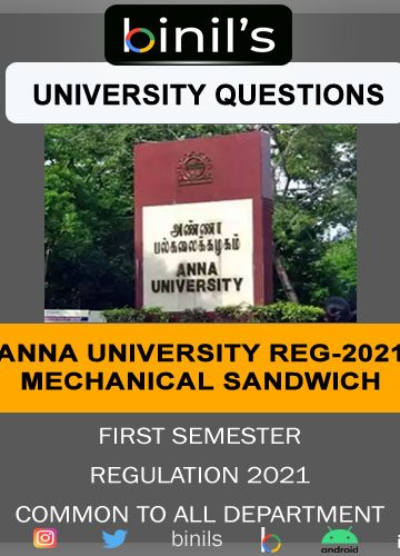 Mechanical Sandwich 2021 university question paper