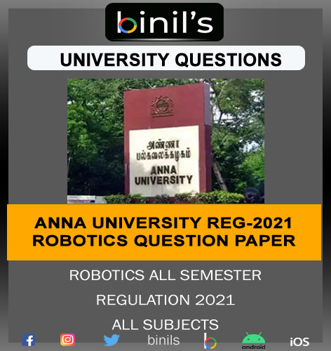 Robotics 2021 university question paper