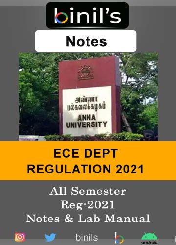 Anna University ECE Regulation 2021 Notes PDF Download