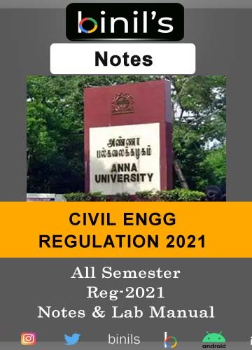 civil engineering Anna university notes regulation 2021 download