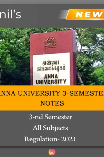 Anna University Third Sem Notes Regulation 2021 PDF Download