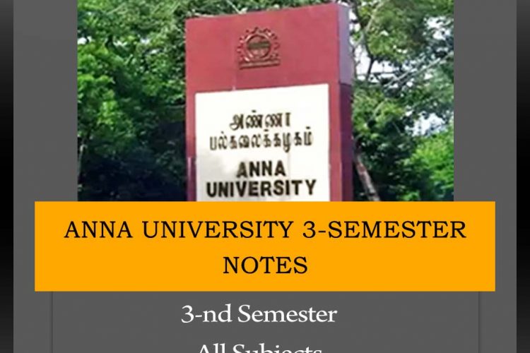 Anna University Third Sem Notes Regulation 2021 PDF Download